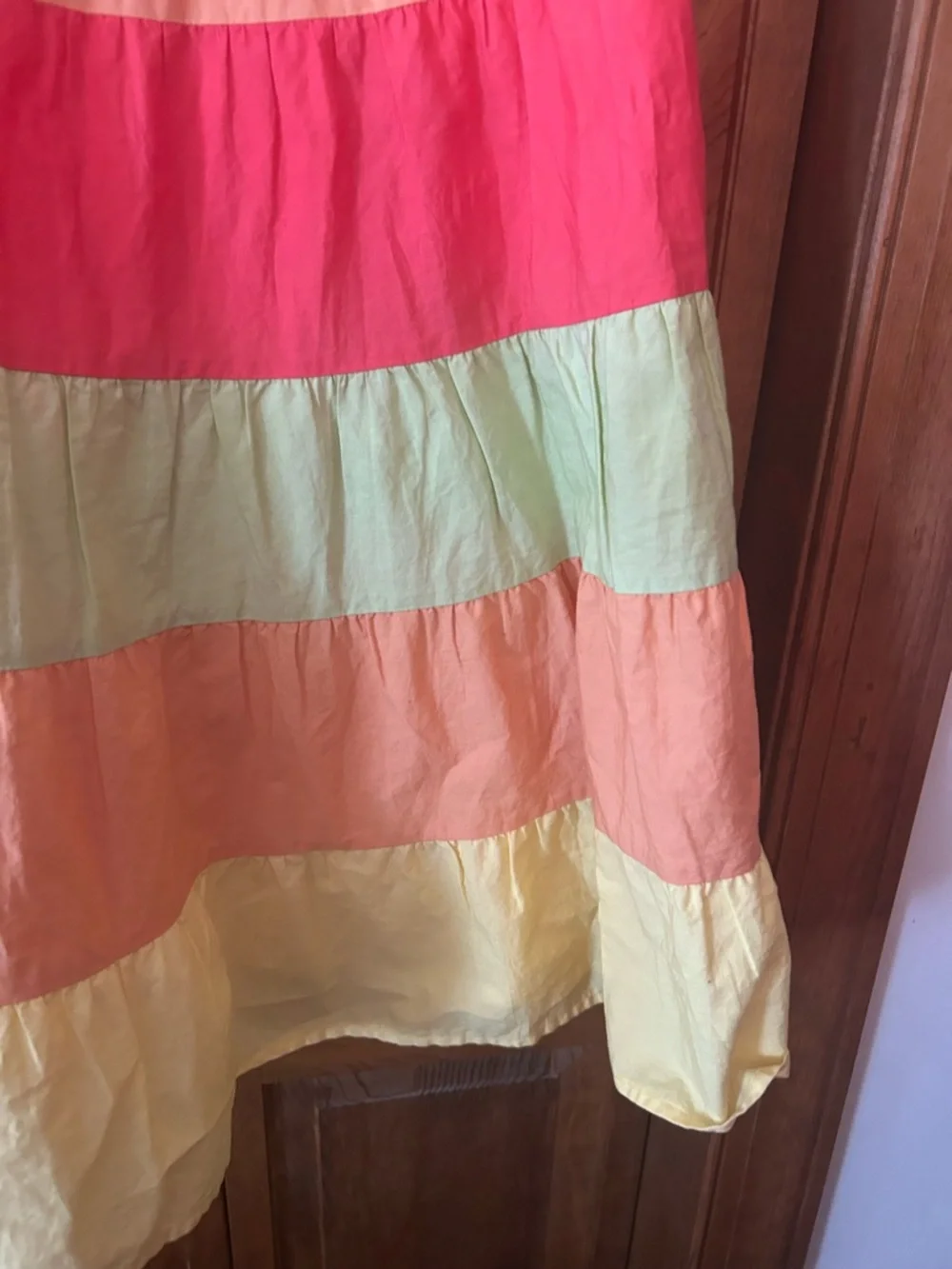 Gymboree Girl’s Sz 12 100% Cotton Yellow, Orange, and Green Tiered Skirt